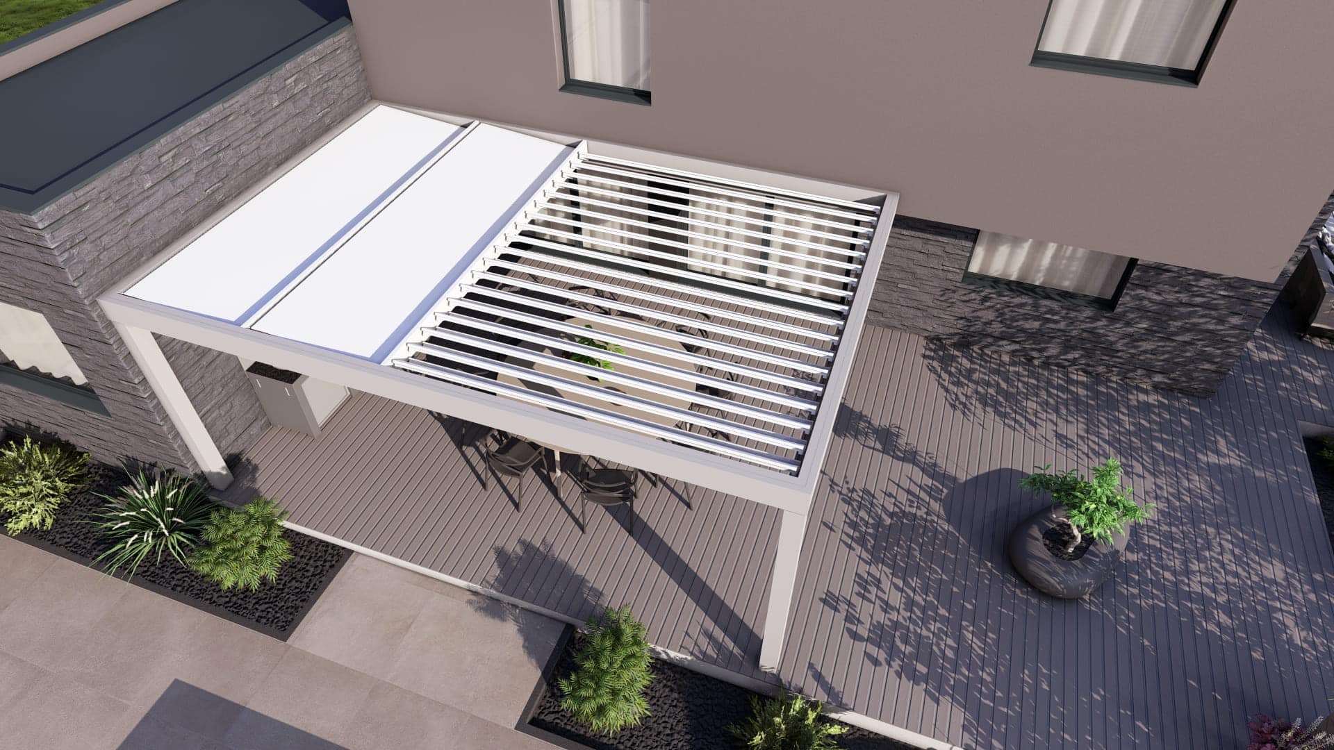 LA Pergola Toiture mixte Concept Alu